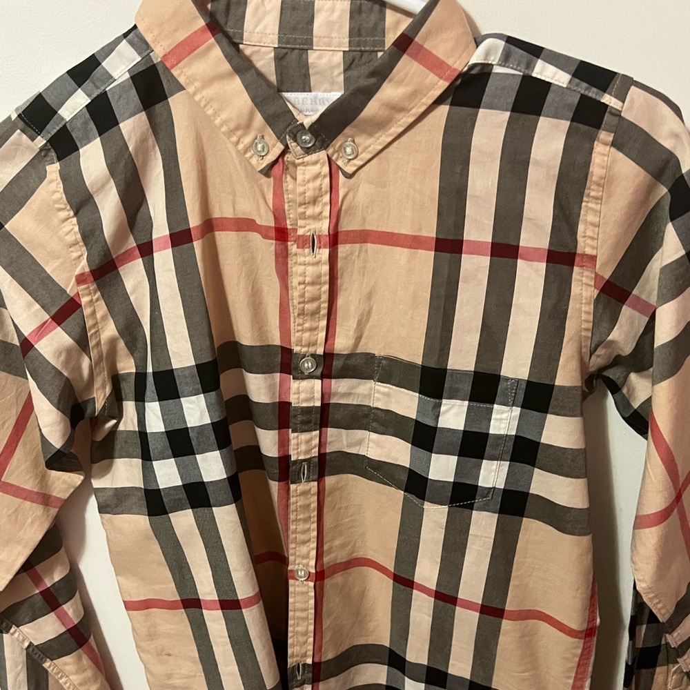 Boys Burberry dress shirt, original check